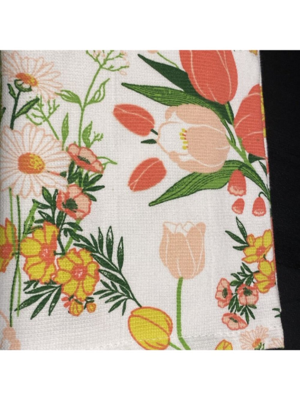 LOT of 6 Kitchen Hand Tea Towels Floral & Gingham Checkerboard Tulips Daisy Set - Picture 5 of 16